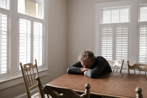 Man showing mental exhaustion