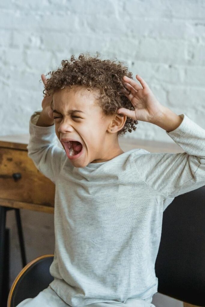 A picture of a child screaming
